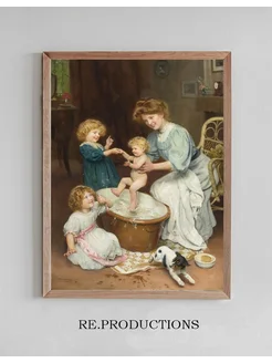 Постер Baby’s Bath Time - Arthur John Elsley