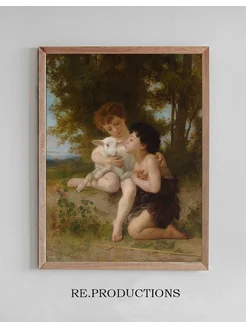 Постер Les Enfants à L’Agneau - William Bouguereau