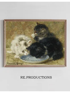 Постер Three kittens - Henriëtte Ronner-Knip