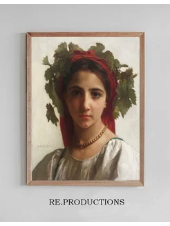 Постер Jeune fille couronnée de - William Bouguereau