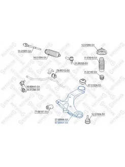 Рычаг подвески 57-00897-SX справа Hyundai Matrix 01>