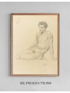 Постер Study of a seated man forl’été - William Bouguereau