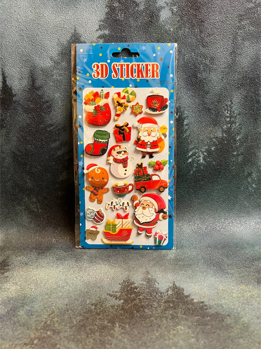 3D наклейки новый год
