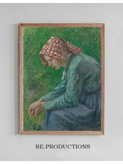 Постер A Seated PeasantWoman - Camille Pissarro