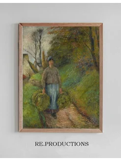 Постер Peasant Woman Carrying Two - Camille Pissarro