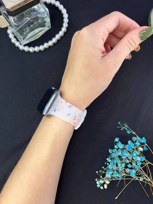 Best_Day Ремешок для Apple Watch 42 44 45 46 49 мм прозрачный, белый, фото 2