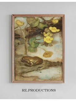 Постер Frog With Marsh Marigold - Eero Järnefelt