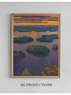 Постер Sunset over a lake - Eero Järnefelt