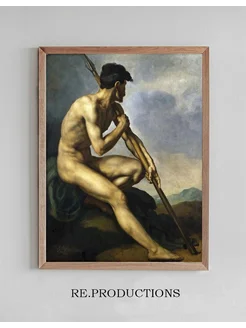 Постер Nude Warrior with a Spear - Théodore Géricault