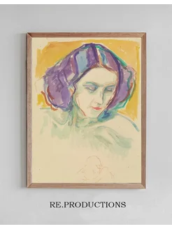 Постер Female head - Edvard Munch