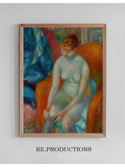 Постер Nude Pulling On Stocking - William James Glackens