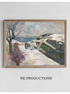 Постер Winter Landscape from Kragerø - Edvard Munch