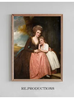 Постер Portrait Of Mrs Bracebridge And Her - George Romney