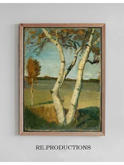 Постер Birch Tree in a Landscape - Paula Modersohn-Becker