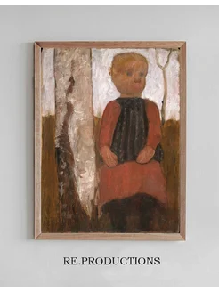 Постер Girl in a red dress - Paula Modersohn-Becker