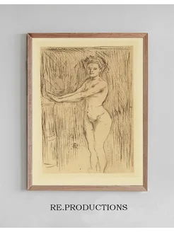 Постер Nude Woman (Model Warming her Hands) - Edvard Munch