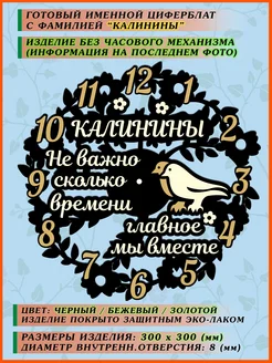 Часы (циферблат) именные с фамилией "Семья Калининых" 30 см АПЕЛЬСИН МАРКЕТ 274663382 купить за 1 680 ₽ в интернет-магазине Wildberries