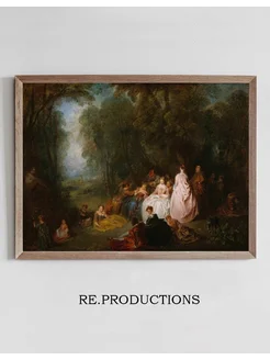 Постер Fête champêtre (Pastoral - Jean-Antoine Watteau