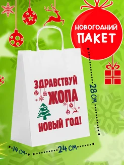 Пакет новогодний подарочный с приколом