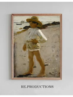 Постер Young Boy on the Beach - John Singer Sargent