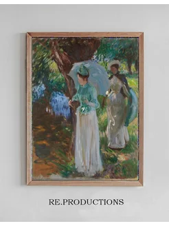 Постер Two Girls with Parasols - John Singer Sargent