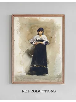 Постер Young Woman with a Black Skirt - John Singer Sargent