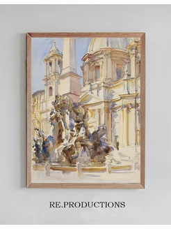 Постер Piazza Navona, Rome - John Singer Sargent