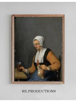 Постер A Woman with a Beer-jug - Adriaen van Ostade