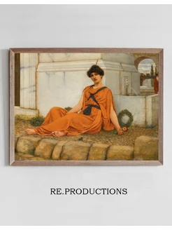 Постер Repose,The Flower Girl - John William Godward