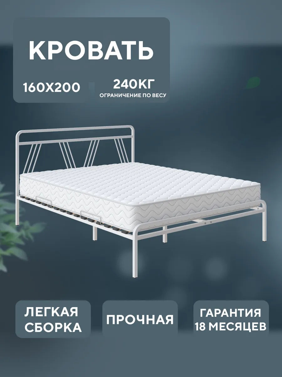 Кровать кованная Viva белая...