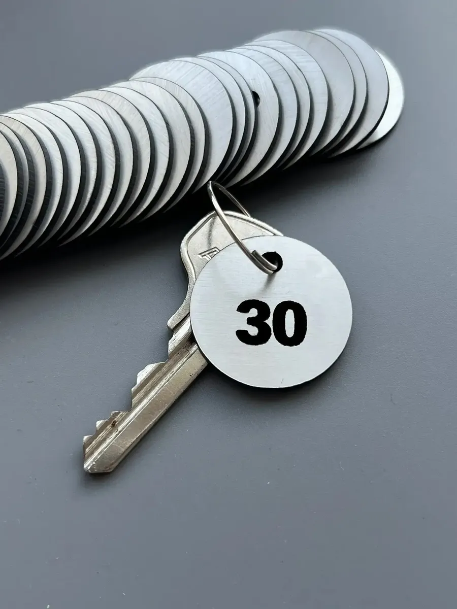 Номерки на ключи комплект 30шт,серебро
