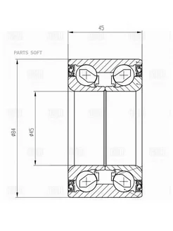 Подшипник ступицы передней CS 1102