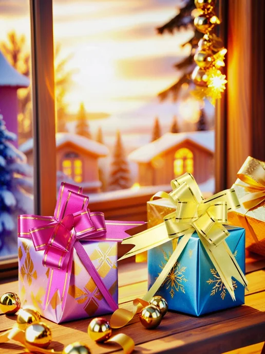 Fantastic party Новогодняя подарочная упаковка Банты для упаковки подарков, фиолетовый, фото 6
