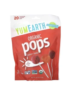 Organic pops, Органические леденцы, ассорти, 20 шт