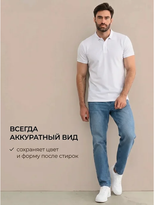 VestitoTutti Футболка поло с коротким рукавом хлопок, белый, фото 5