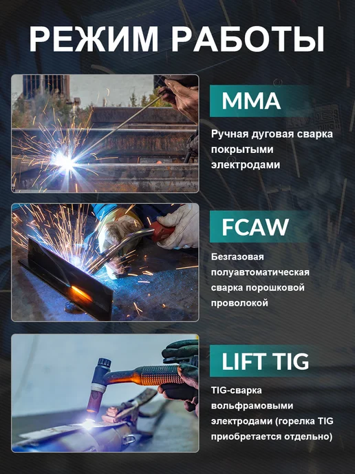 ZOJAN Сварочный полуавтомат MIG-220LCD без газа 3 в 1, инверторный, синий, фото 2