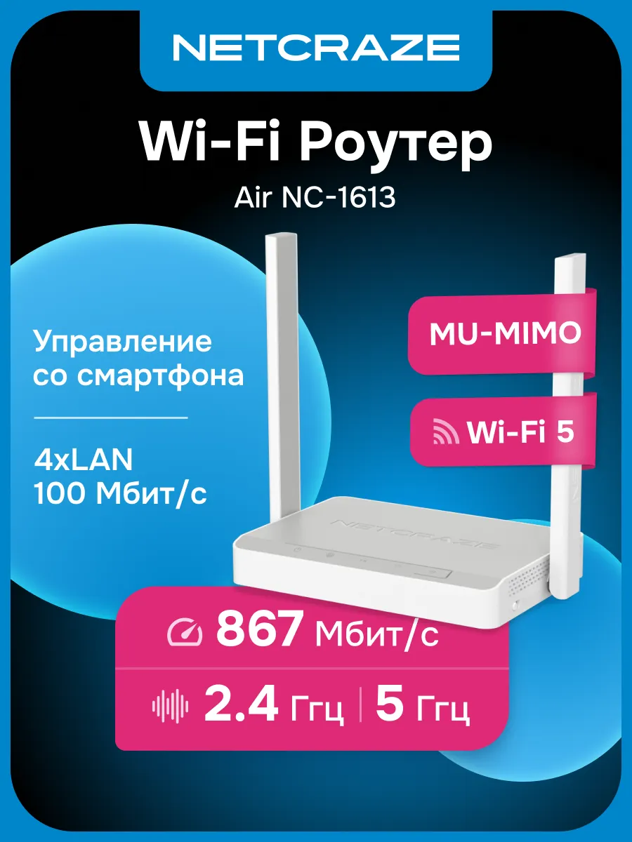 Роутер Wi-Fi Netcraze (Keenetic) Air NC-1613