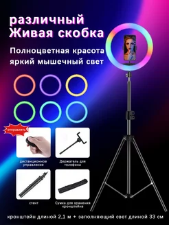 Кольцевая лампа цветная RGB 33 см