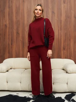 Костюм вязаный теплый с брюками KAMILLAstyle 275026375 купить за 5 062 ₽ в интернет-магазине Wildberries