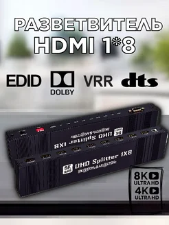 Сплиттер HDMI 1x8 8K60Hz (4K120Hz) с функцией EDID и RS232 mrm-power 275186642 купить за 9 672 ₽ в интернет-магазине Wildberries