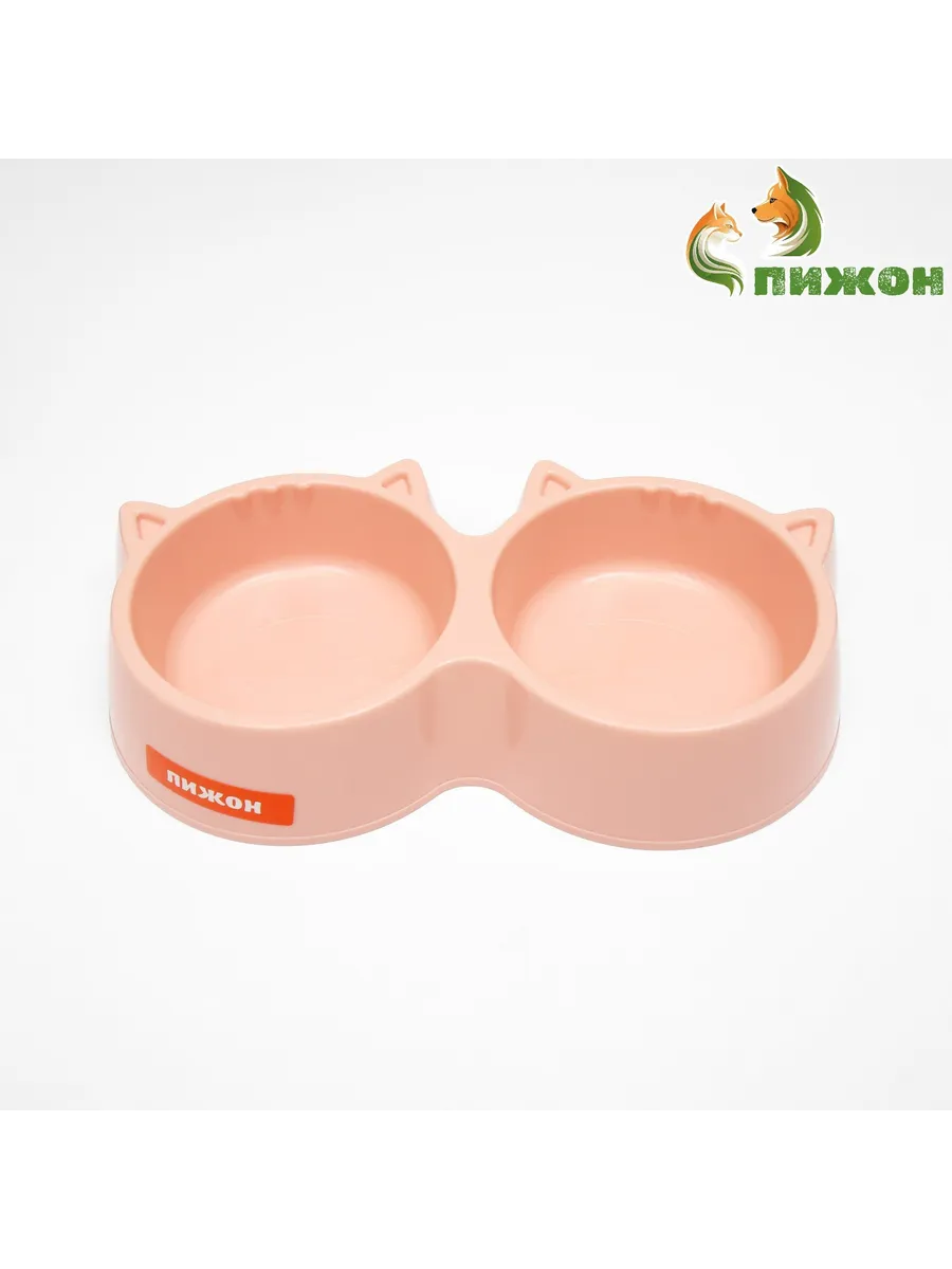Миска для кошек двойная 28х14х5 см