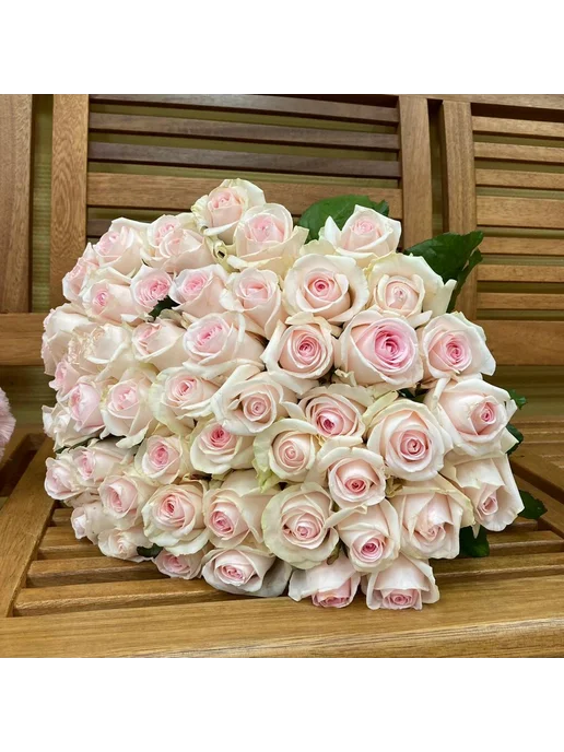Rurose Букет роз 51 шт 40 см нежно-розовый Праздник, 51 шт, фото 3