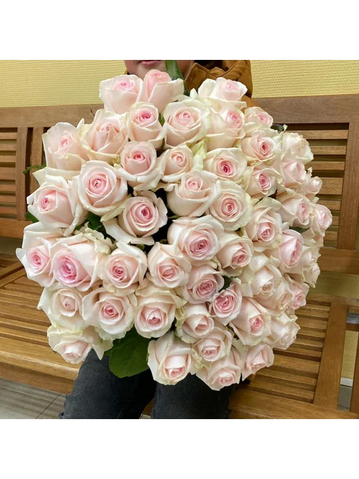 Rurose Букет роз 51 шт 40 см нежно-розовый Праздник, 51 шт, фото 4