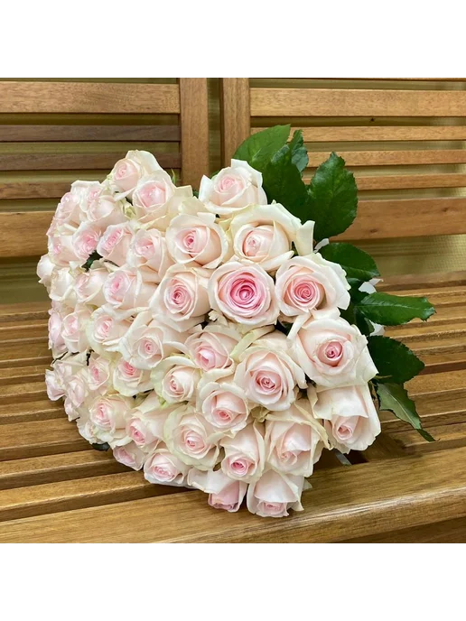 Rurose Букет роз 51 шт 40 см нежно-розовый Праздник, 51 шт, фото 5