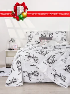 Постельное белье 2 спальное с евро Сон Cotton 275478813 купить за 1 678 ₽ в интернет-магазине Wildberries