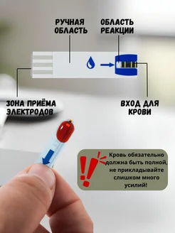 50 штук Тест полоски и ланцеты для глюкометра