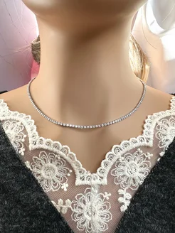 Колье-чокер с дорожкой цирконов Xuping Jewelry 275550693 купить за 1 745 ₽ в интернет-магазине Wildberries