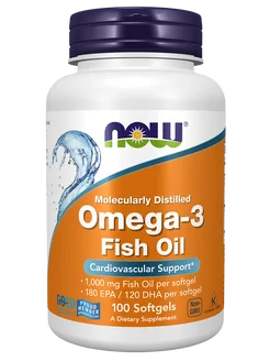 Рыбий жир с омега-3, Omega 3, 1000 мг, 100 капсул