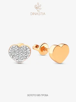 Серьги пусеты сердечки асимметрия DINASTIA.GOLD 276187319 купить за 18 615 ₽ в интернет-магазине Wildberries