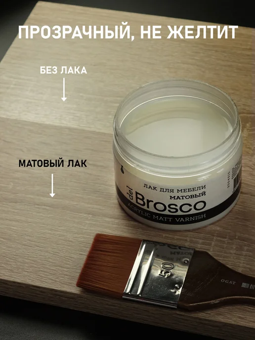 del Brosco Лак для мебели матовый акриловый Броско, 250 мл, 400 мл, фото 3